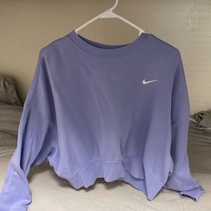 Nike cropped purple oversized crew neck sweatshirt